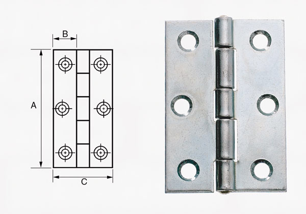 Kanthængsel fzb 50x37mm 1501