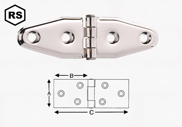 Bladhængsel rustfri poleret A4 30x106mm