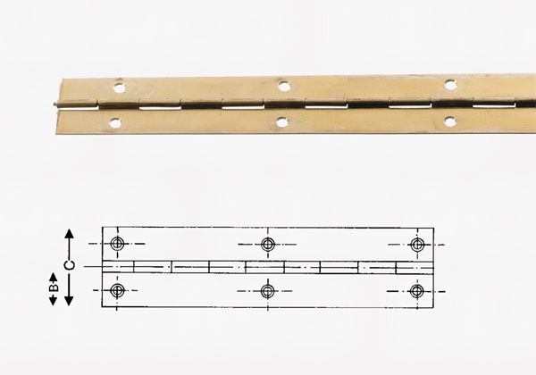 Klaverhængsel mess 40mm 3,5mtr