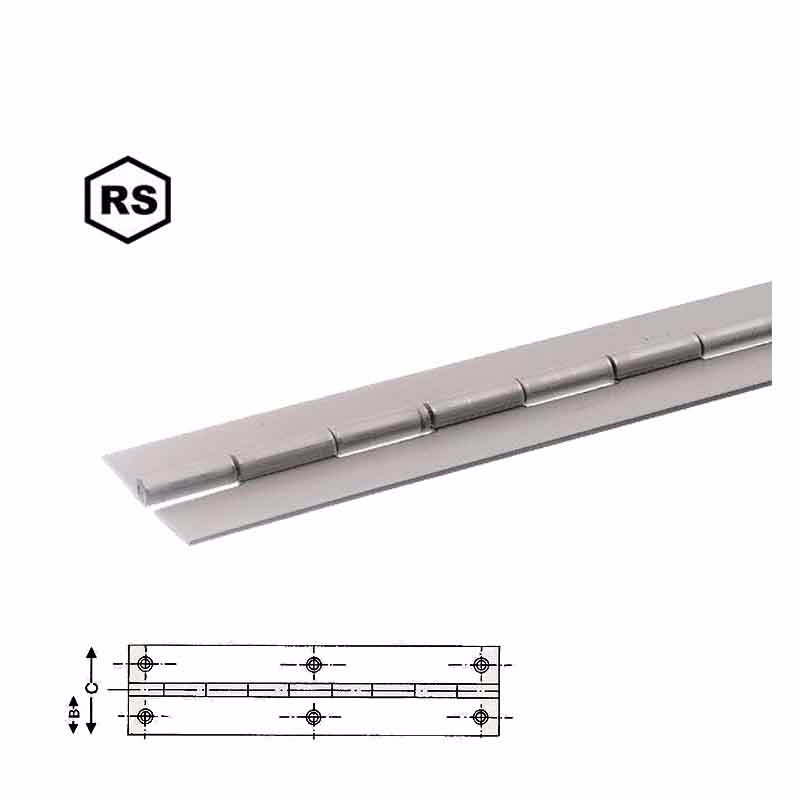 Stanghængsel rs 40x1,5mm 2m u/skruehuller 13311