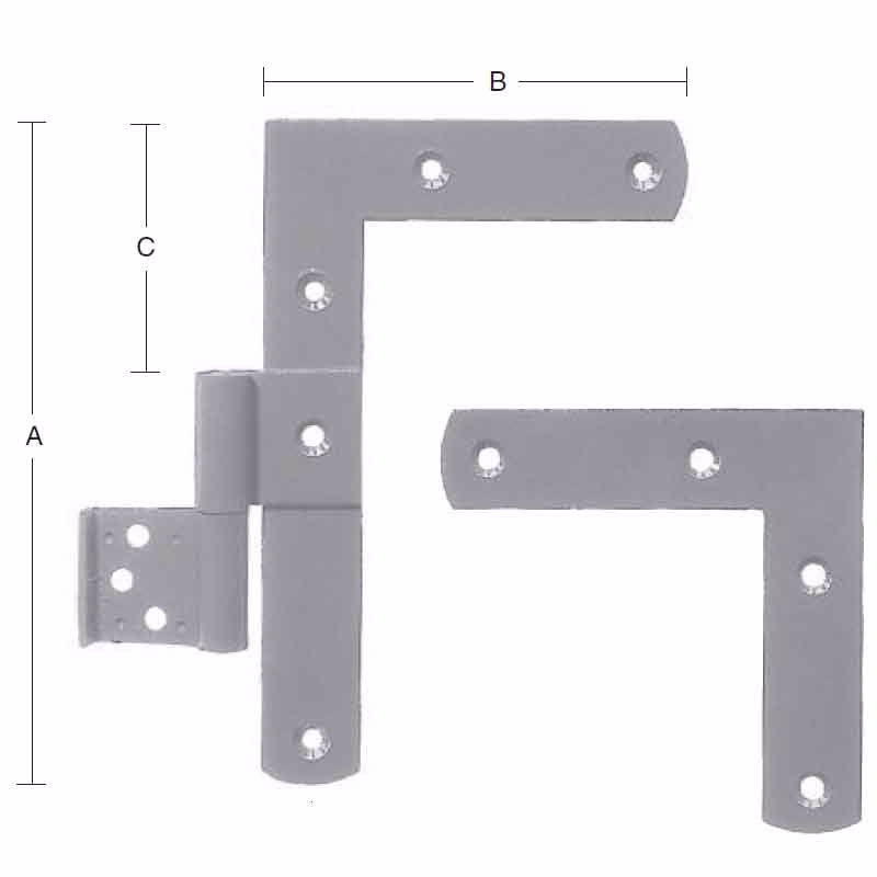 Vinkelhængsel fzv 175mm V t/3mm spor komp. 21551 