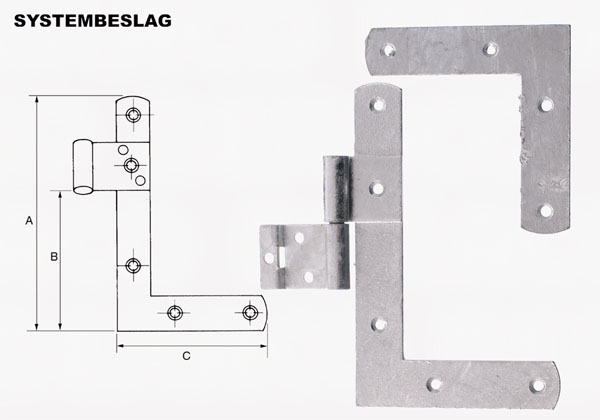 Vinkelhængsel fzv 175mm H m/syst.tap komp. 21552 