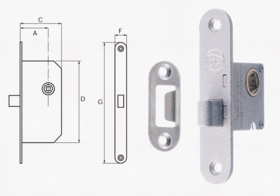 Assa Abloy - Fix tungelås 33 ubh    dorn 25