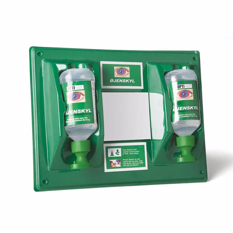 Øjenskylletavle med 2 flasker
