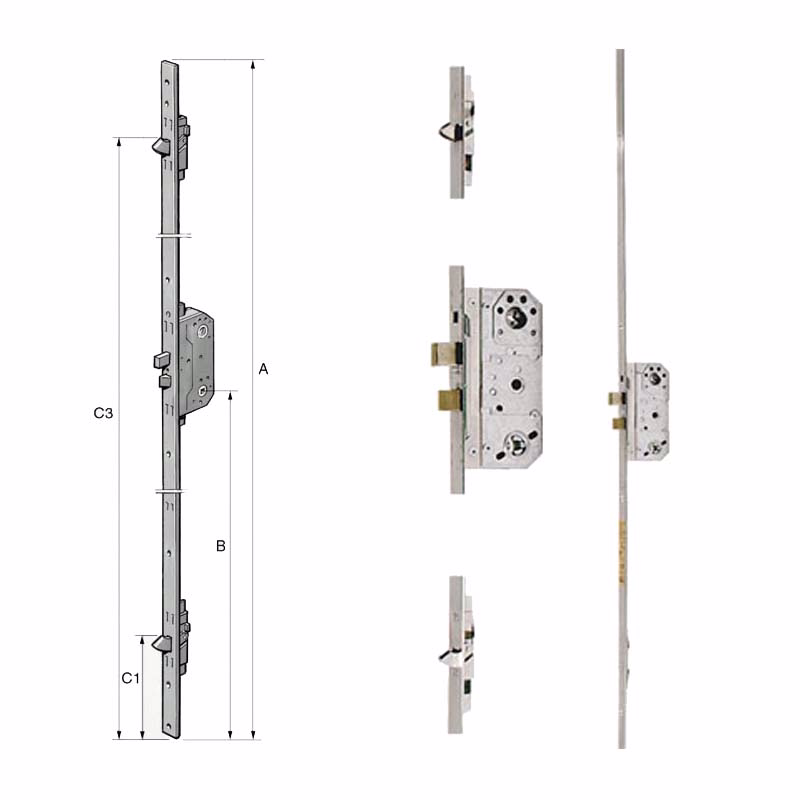 Stanglås 2002 V underdel  25x1300mm H6 kolve D50 GH:1000mm