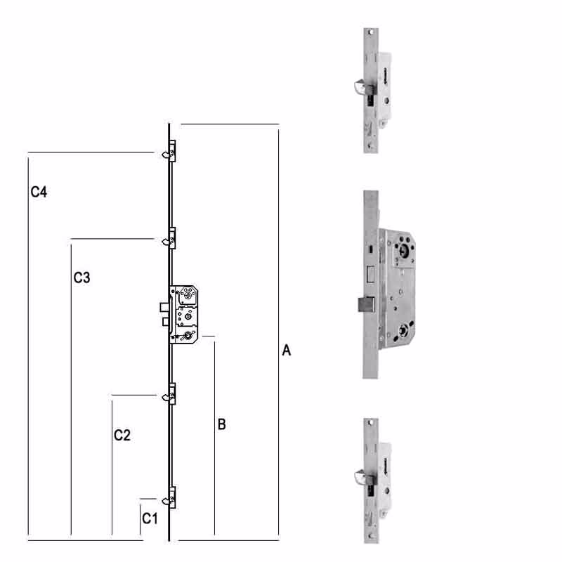 Stanglås 2025V(M5000) 1700x25mm D50 C125-1575mm