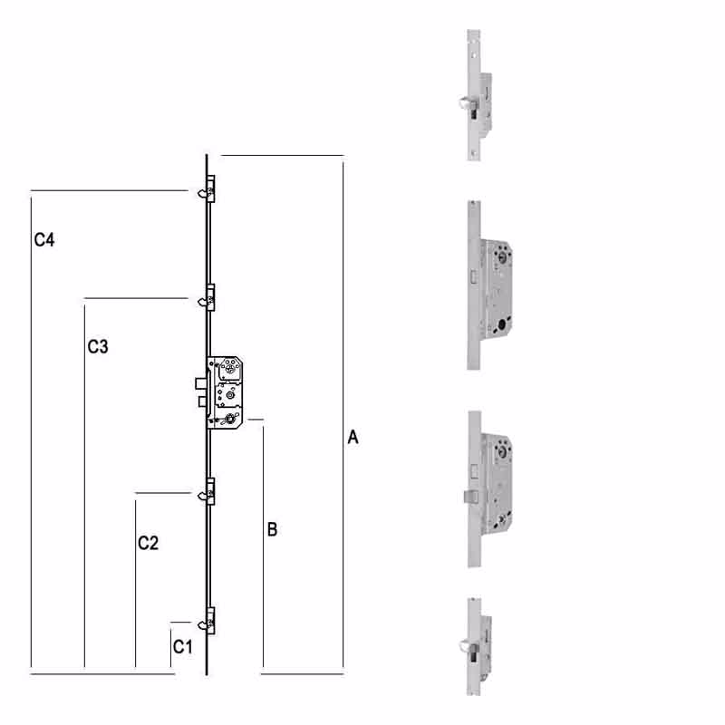 Stanglås 2226V(M5013) 2115x25mm D50 C200-1800