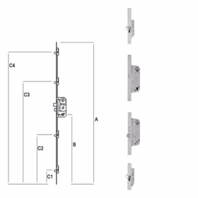 Assa Abloy - Stanglås 2226 med ekstra lås 9788