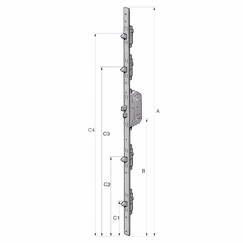 Rullepaskvil 856 D40/92 F/R+4 ruller 16x3mm