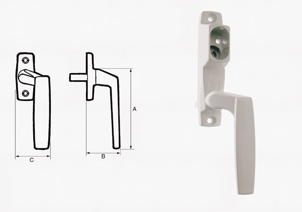 Paskvilgreb 835S venstre 8x53 Mat krom, for oval cylinder