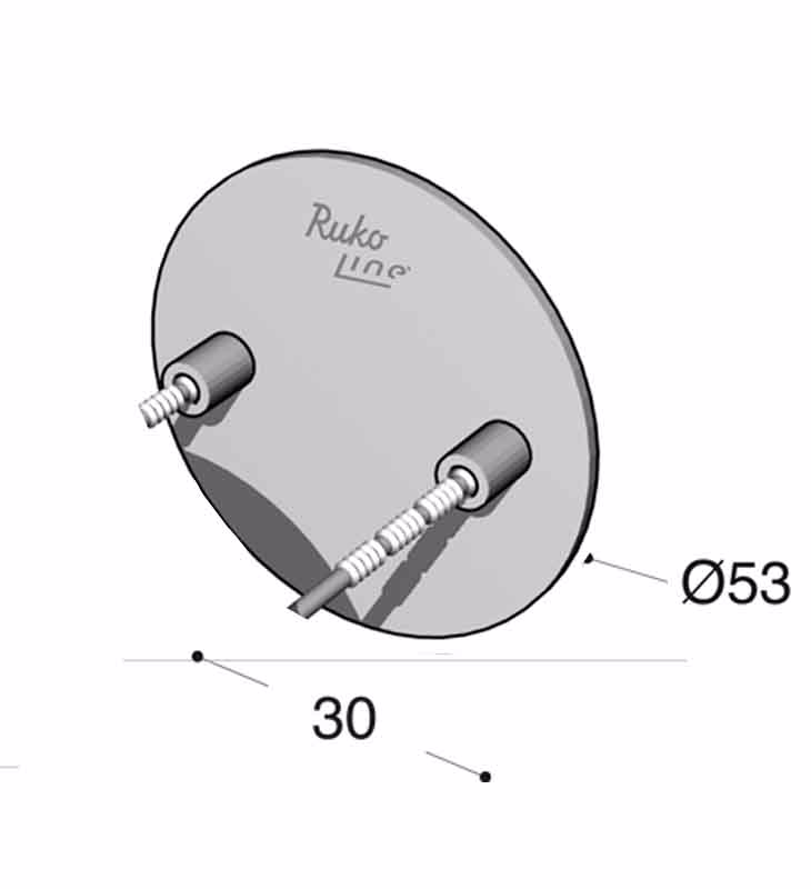 Blindskilt RS Ø53x2mm udv massiv cc30mm m/skr M4 2801-0330