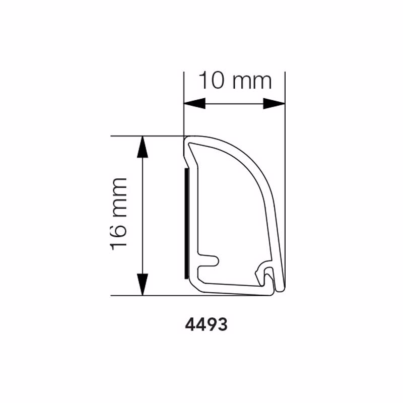 Kabelkanal selvklæbende hvid, Sandliste 10x16, 2,5 mtr