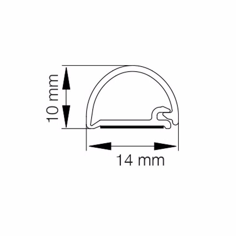 Kabelkanal selvklæbende hvid, Vægliste 14x10, 2,5 mtr