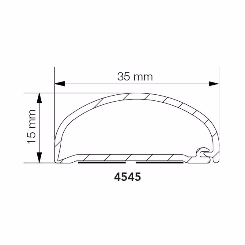 Kabelkanal selvklæbende hvid, Vægliste 35x15, 2,5 mtr