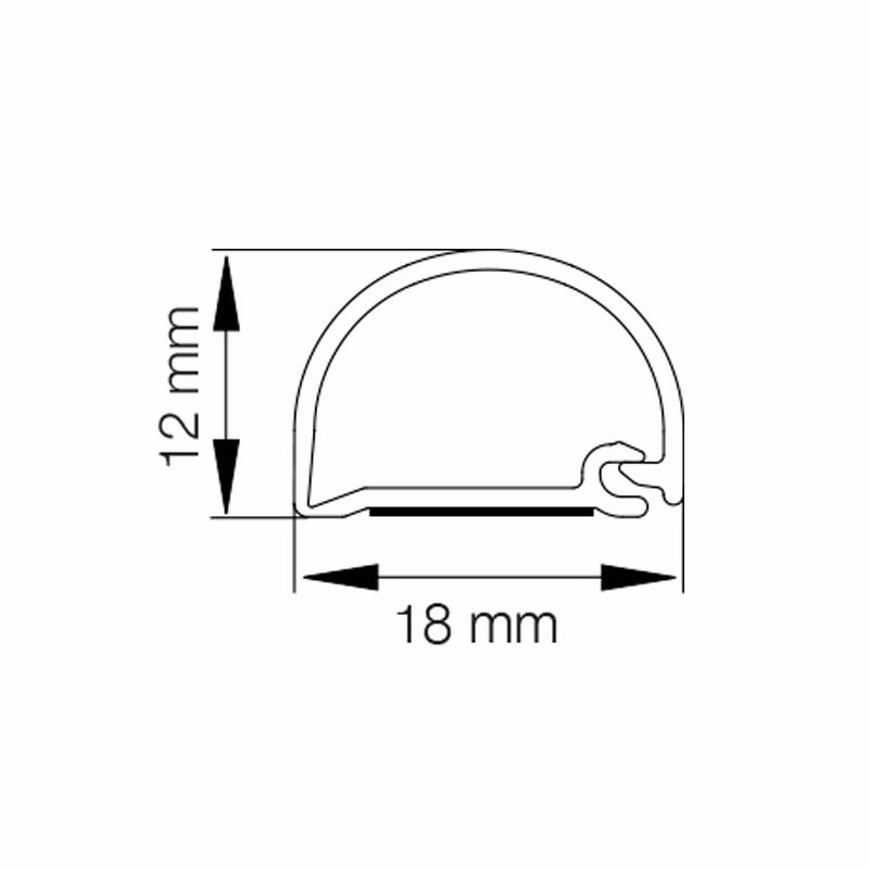 Kabelkanal selvklæbende hvid, Vægliste 18x12, 2,5 mtr