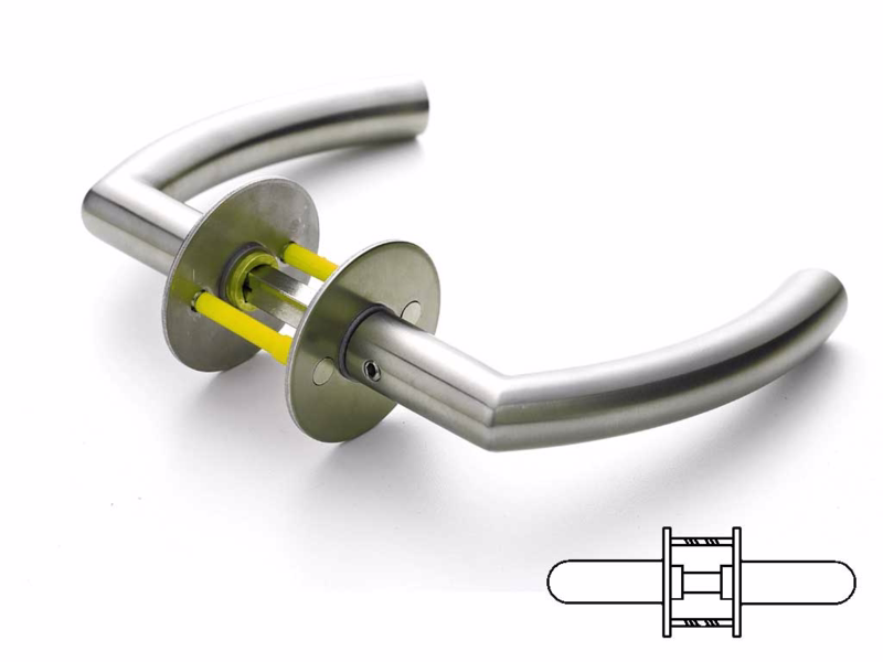 Dørgreb RS F-form buet Ø18 massiv cc30, 40-65 7060.04AB