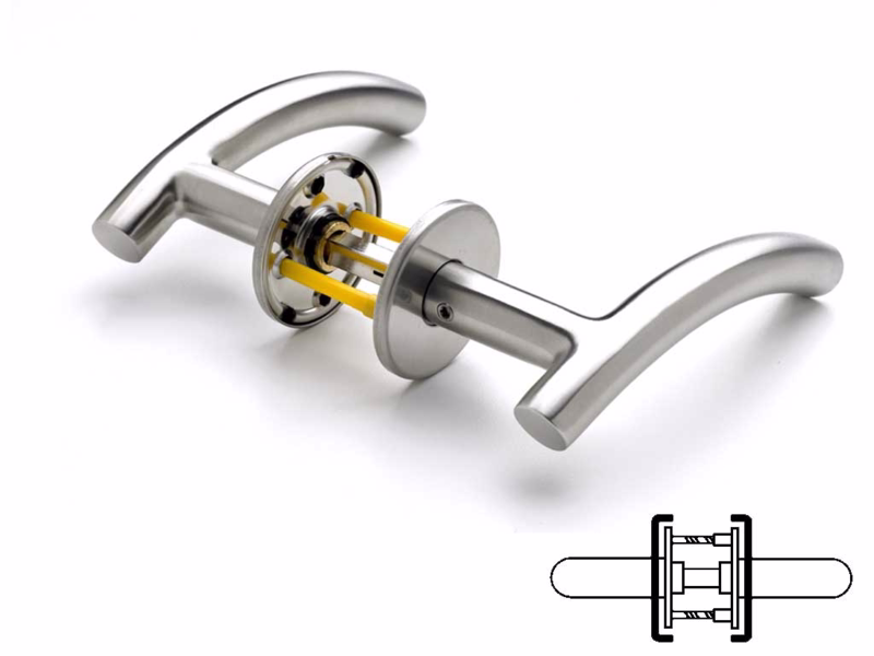 Dørgreb RS T-form buet Ø18 klips cc30/38, 40-65 7065.084AB 