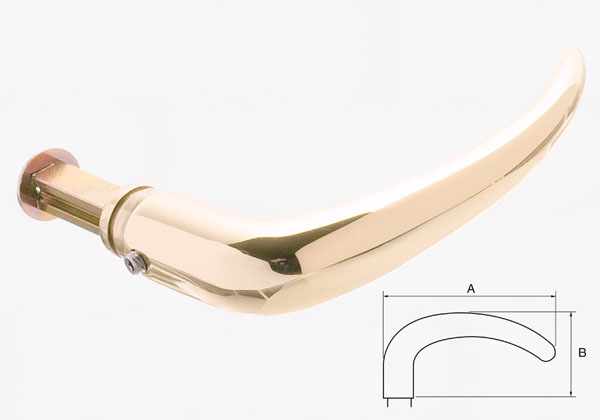 Dørgreb mess Coupe 408 u/roset halv 