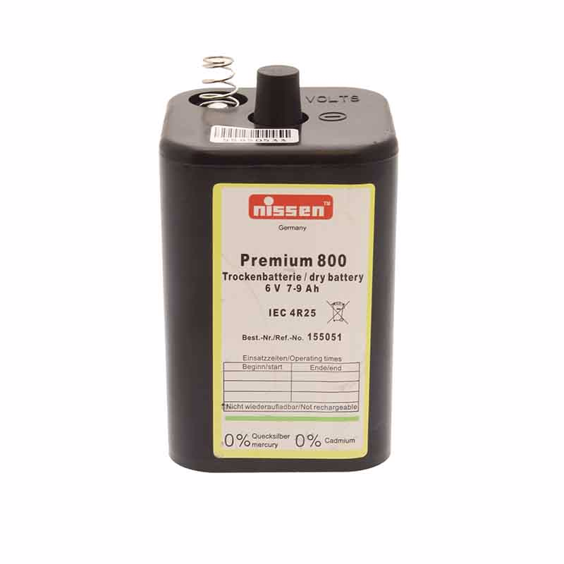 Batteri  m/fjeder 6,0V