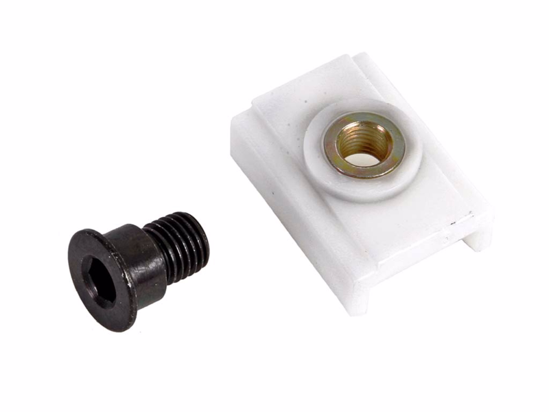 Nylonglider lav t/glideskinne med skrue