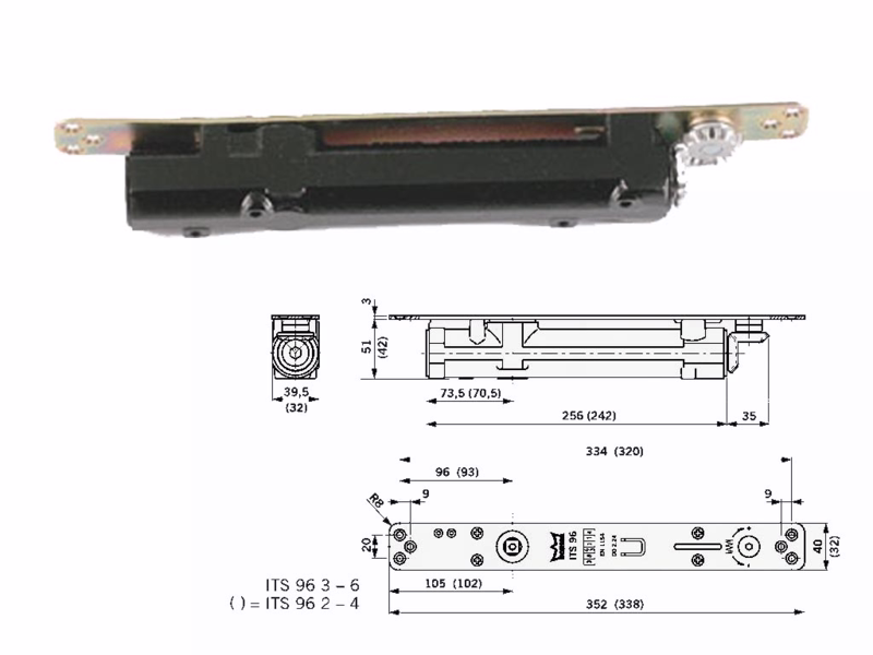Dørlukker ITS 96 2-4 4mm aksel