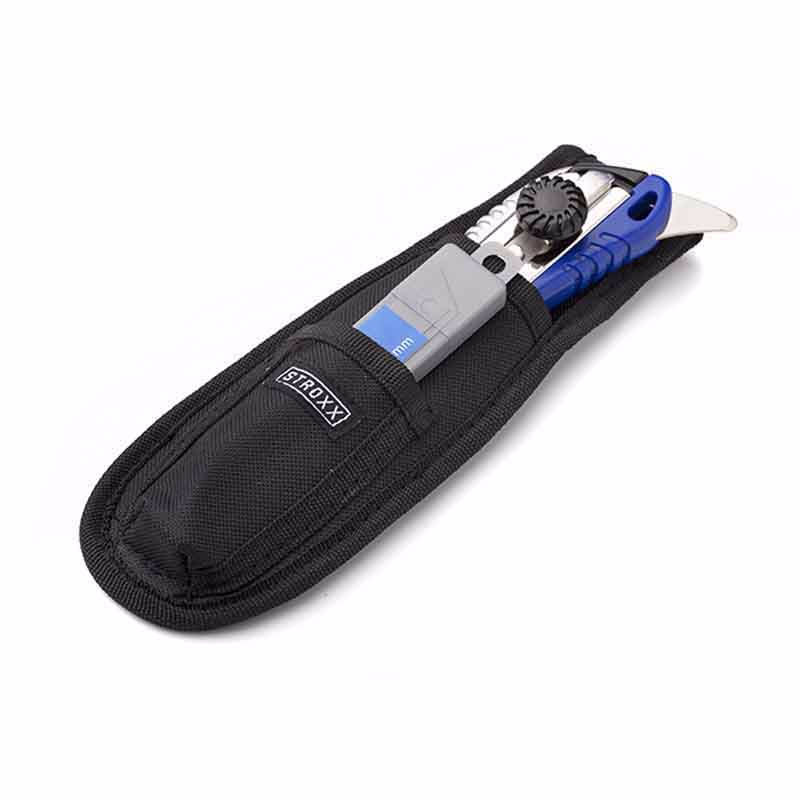 Kniv 18 mm m/skrue og hage +skede+blade