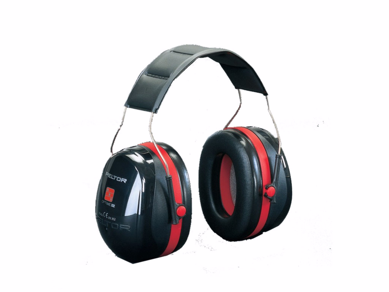 Høreværn optime III H540, rød/sort
