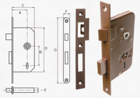 Rex - Falle-riglelås 35/37