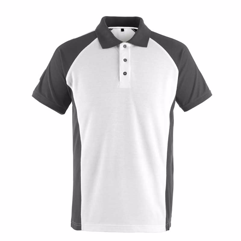 Poloshirt 50569 hvid/mørk antracit, str. S