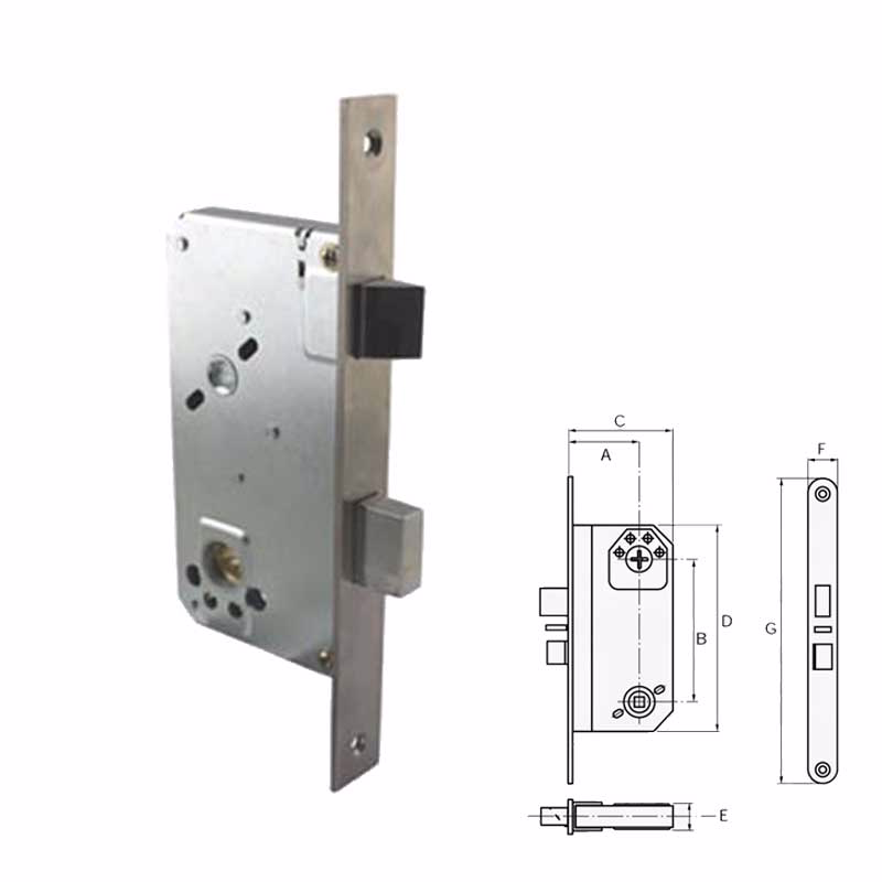Låsekasse falle/rigle, erstatning for Ruko 245/250 og Rex35