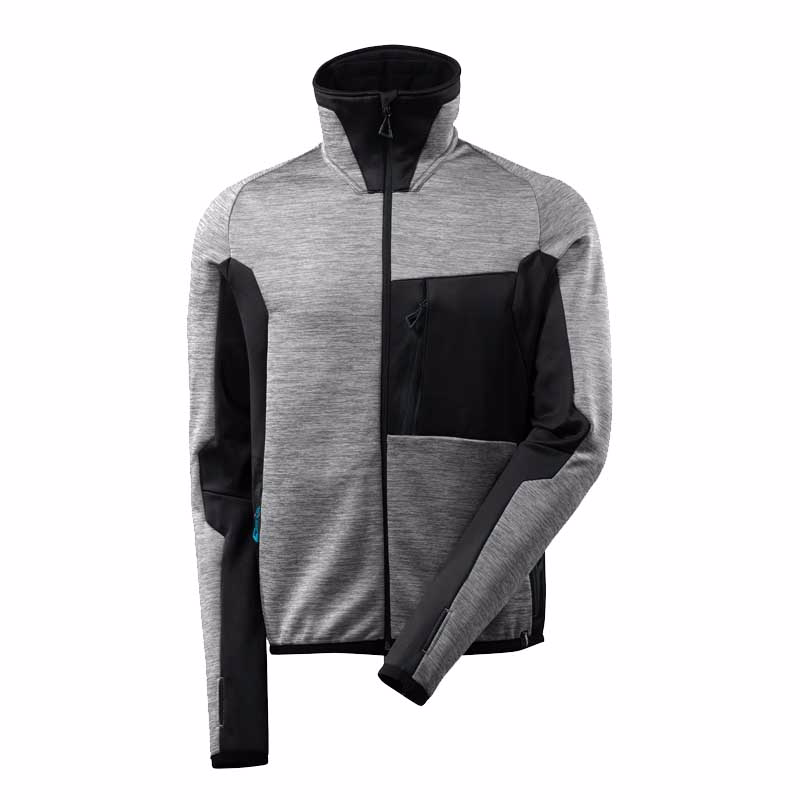 Fleecetrøje 17103, grå/sort, str.  M