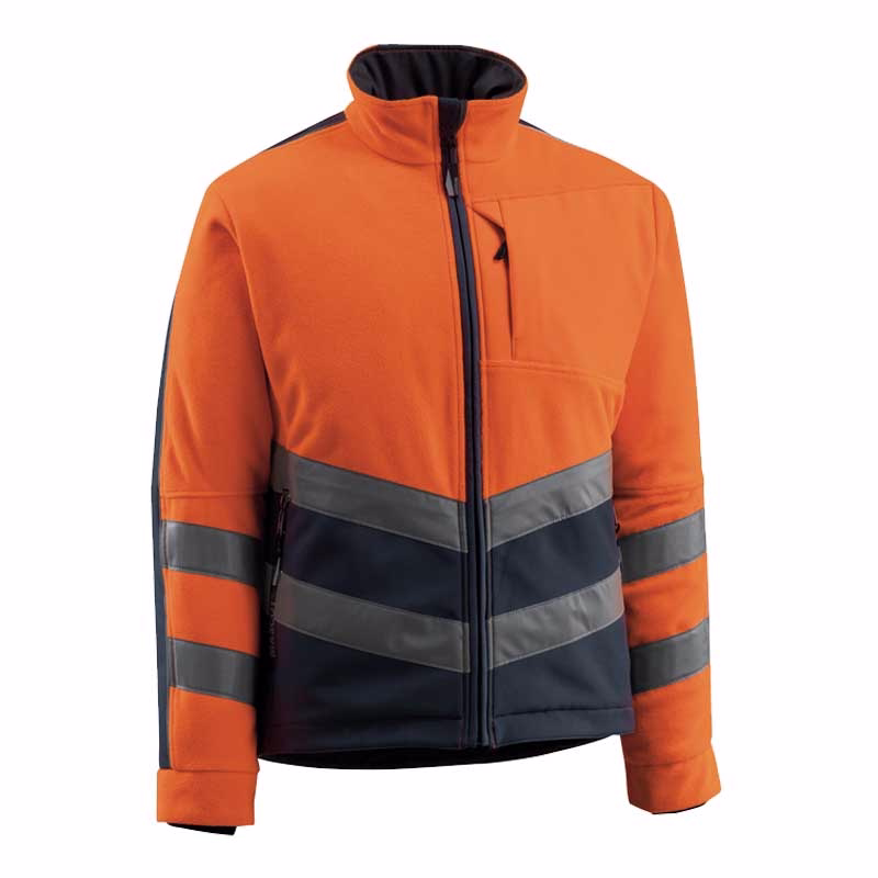 Fleecejakke Hi-vis 15503 orange/mørk marine, str. 2XL