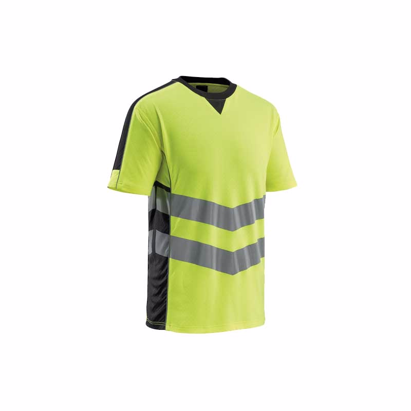 T-shirt 50127 Sandwell Hi-viz gul/sort, str. L