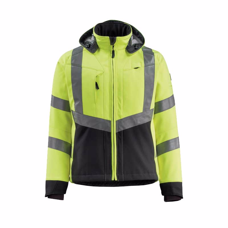 Softshell jakke Hi-vis 15502 gul/sort, str. 4XL