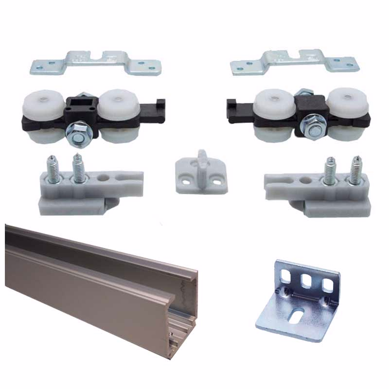 Skydedørsbeslag sæt, 1,65 mtr skinne, beslagsæt 50Kg