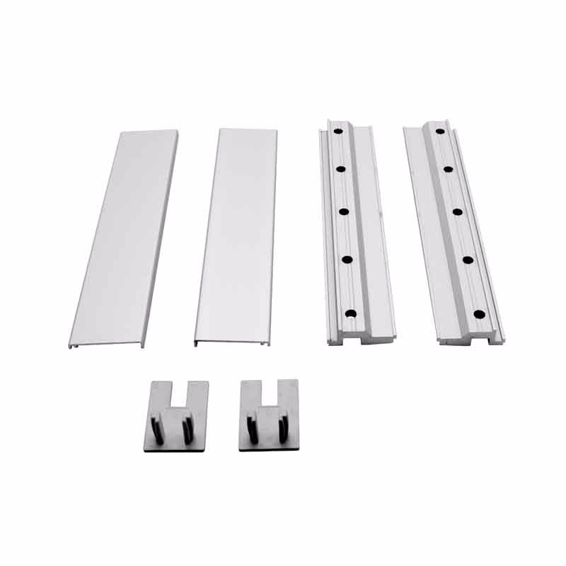 Glasklemmebeslag V40 elox t/10mm glas, 200 mm dæksel 100 kg