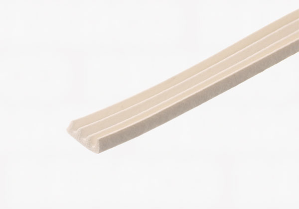 Tætningsliste E-profil, hvid 3x9 selvklæbende, á 100 mtr