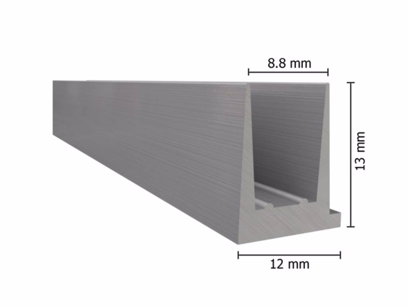 Tætningsliste grå DX627, U-profil á 2,1 mtr