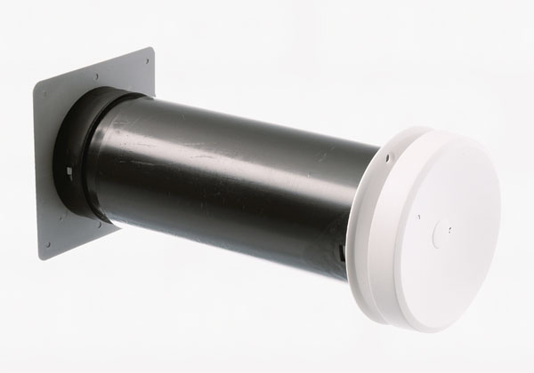 Teleskopventil hvid/grå ø77mm