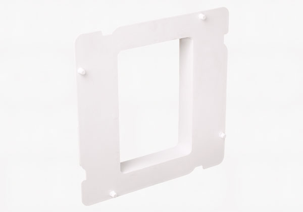Rørflange hvid 150x150mm