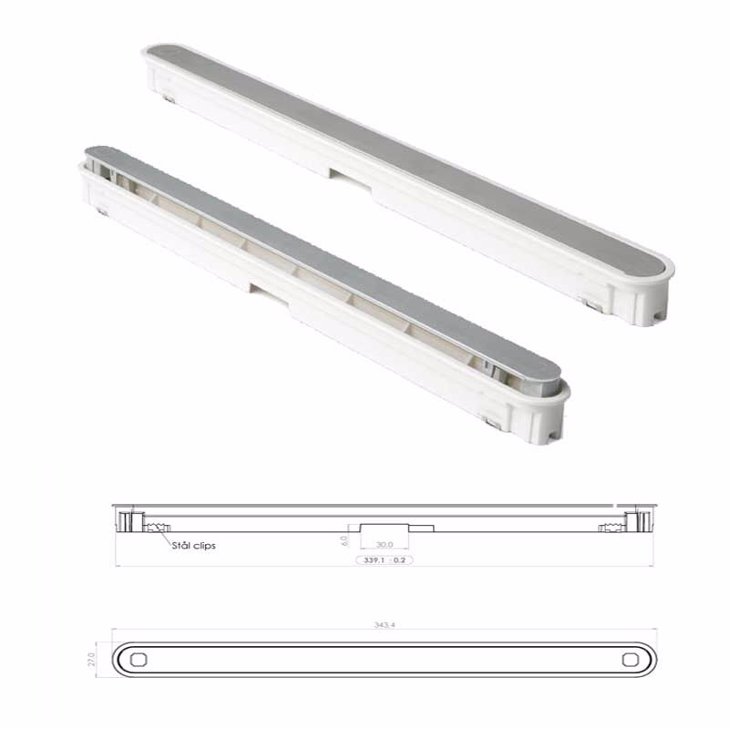 Klikventil 2K-4010 27x343mm Hvid/sølv