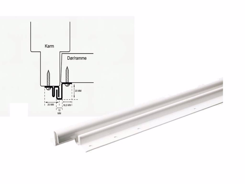 Dørsikring Secustrip hvid 3 Basic udadg 2115 mm