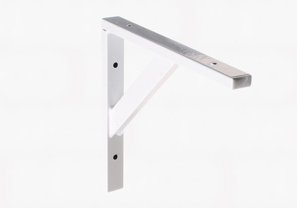 Bordbæring hvid, kraftig med skråstiver, 265x300mm