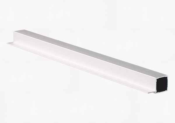 Firkant rør m/enk flig alu 25x25x400mm