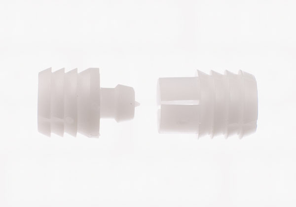 Tryksamlebeslag hvid Ø10x25mm á 10 stk