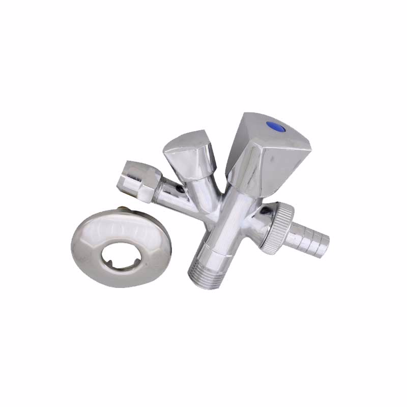 Vinkelventil m/aftap 1/2" x 3/8"  x 3/4"