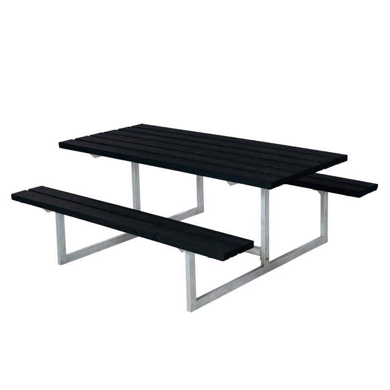 Bord/bænkesæt fzv-stel 42x116mm 177cm  trykimprægneret sort