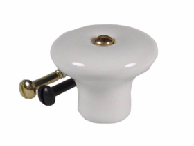   - Møbelknop hvid porcelæn Ø25x20mm