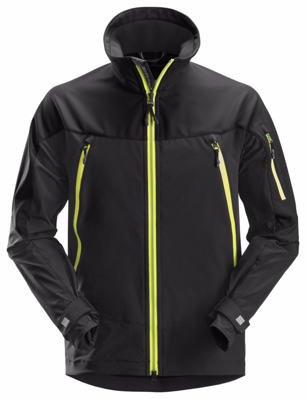 Softshell jakke 1940 sort/neongul, str. S