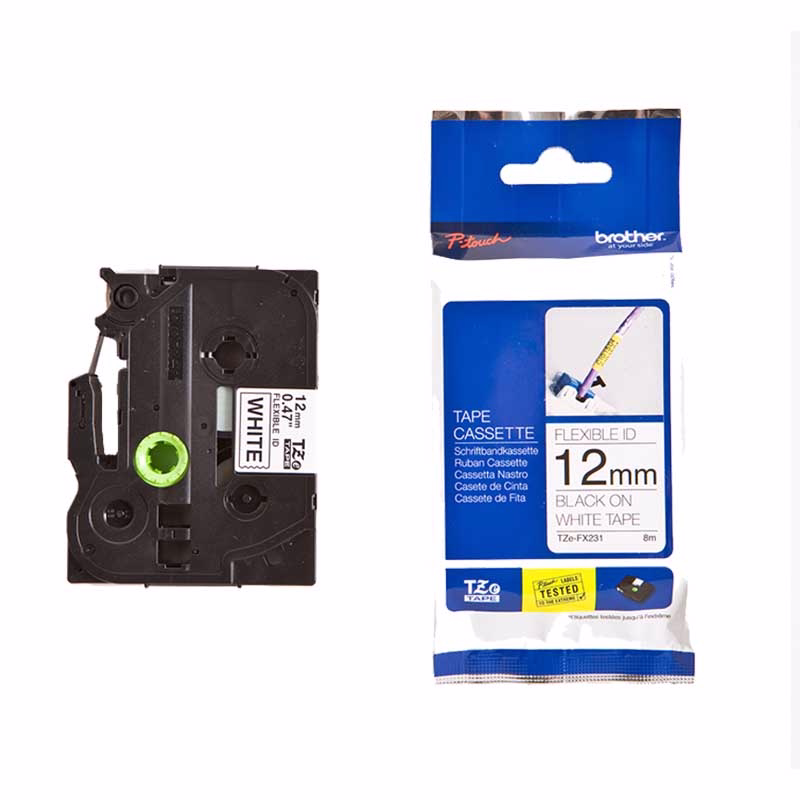 Prægetape Flexibel 12mm sort/hvid